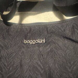 Baggallini Hobo Tote. Black/ Charcoal Faint black on black print